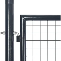 Clearance FinePRICE Puutarhan verkkoportti galvanoitu teräs 289x75cm harmaa