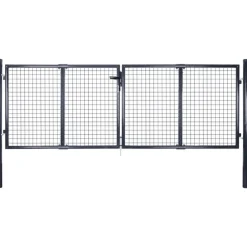 Clearance FinePRICE Puutarhan verkkoportti galvanoitu teräs 289x75cm harmaa