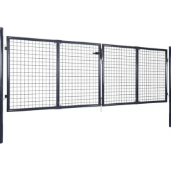 Clearance FinePRICE Puutarhan verkkoportti galvanoitu teräs 289x75cm harmaa