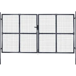 New FinePRICE Puutarhan verkkoportti galvanoitu teräs 289x175cm harmaa