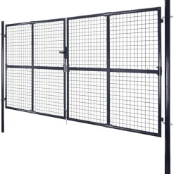 New FinePRICE Puutarhan verkkoportti galvanoitu teräs 289x175cm harmaa