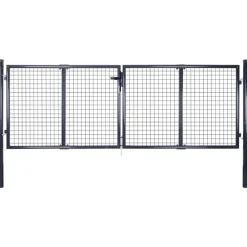 Sale FinePRICE Puutarhan verkkoportti galvanoitu teräs 289x100cm harmaa