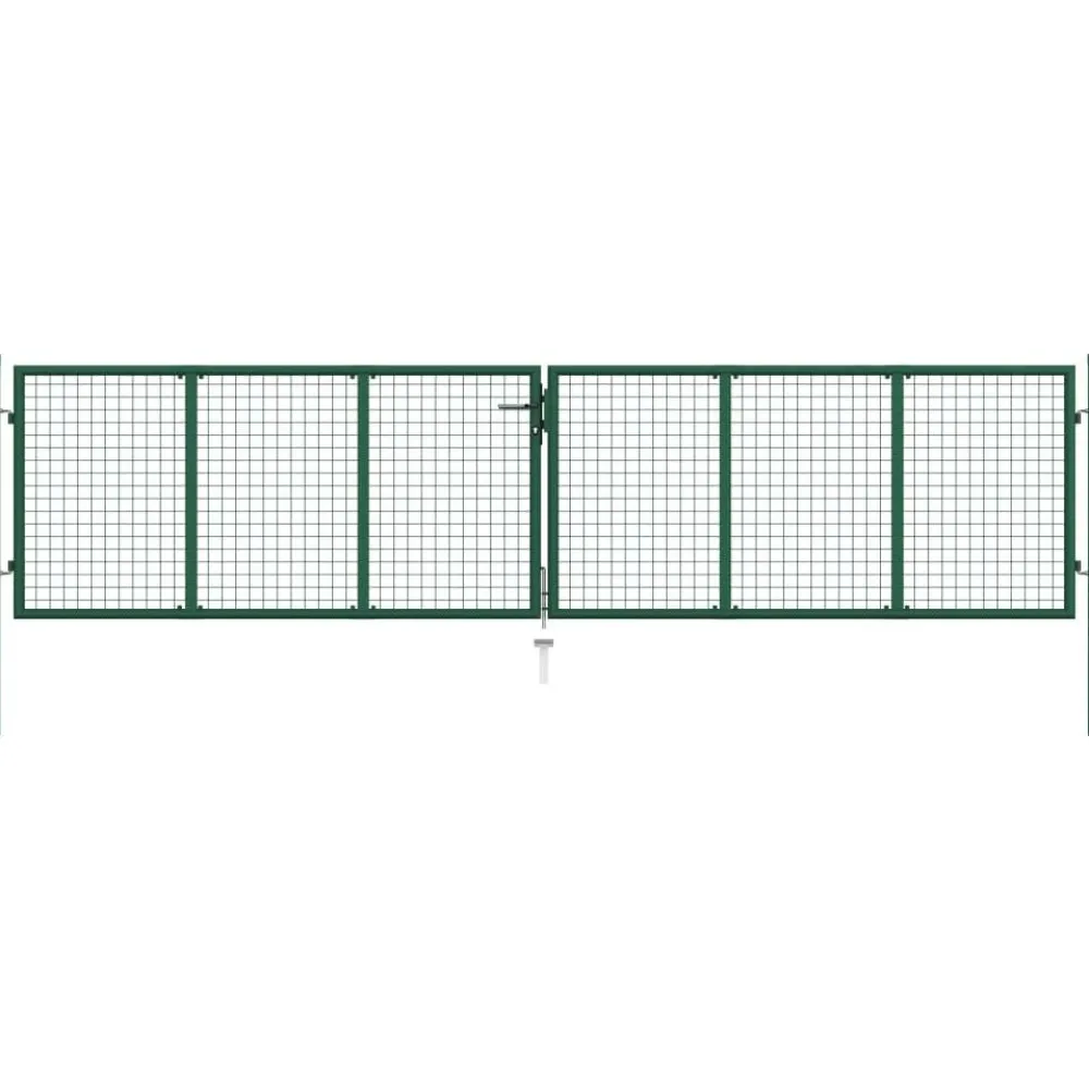 Discount FinePRICE Puutarhan verkkoportti teräs 400x100cm vihreä