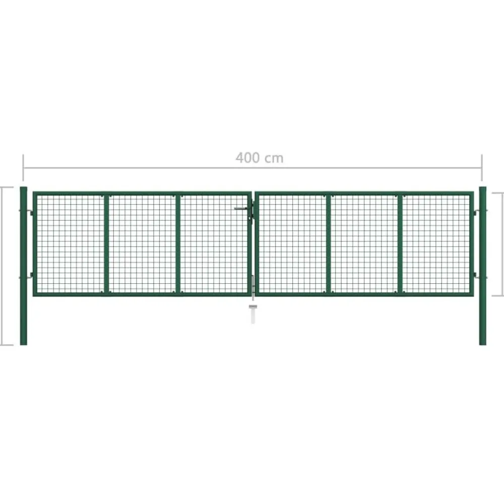 Discount FinePRICE Puutarhan verkkoportti teräs 400x100cm vihreä