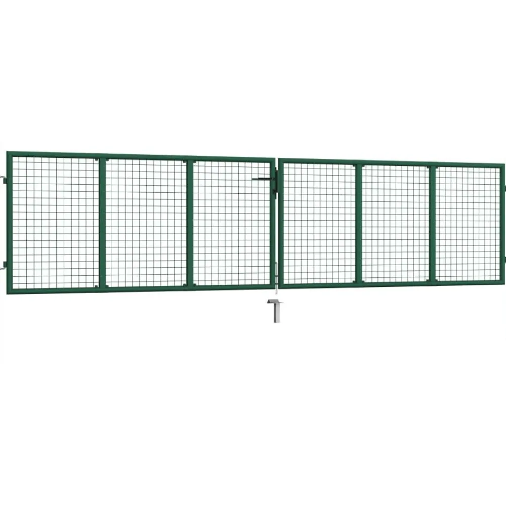 Best FinePRICE Puutarhan verkkoportti teräs 400x125cm vihreä