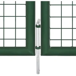 Best FinePRICE Puutarhan verkkoportti teräs 400x125cm vihreä