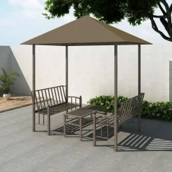 Best FinePRICE Puutarhapaviljonki pöydällä ja penkeillä 2,5x1,5x2,4m 180 g/m²