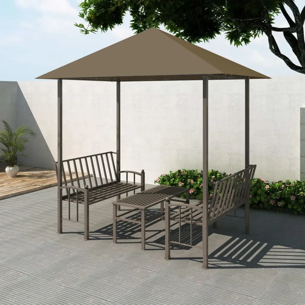 Best FinePRICE Puutarhapaviljonki pöydällä ja penkeillä 2,5x1,5x2,4m 180 g/m²