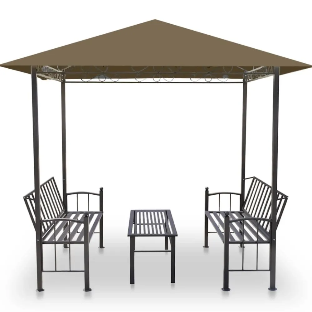 Best FinePRICE Puutarhapaviljonki pöydällä ja penkeillä 2,5x1,5x2,4m 180 g/m²