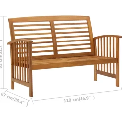 Best FinePRICE Puutarhapenkki 119 cm, akaasiapuu Ruskea