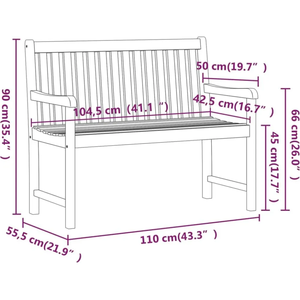 Discount FinePRICE Puutarhapenkki 110 cm, akasiapuuta