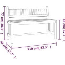 New FinePRICE Puutarhapenkki 110 cm, eukalyptuspuu