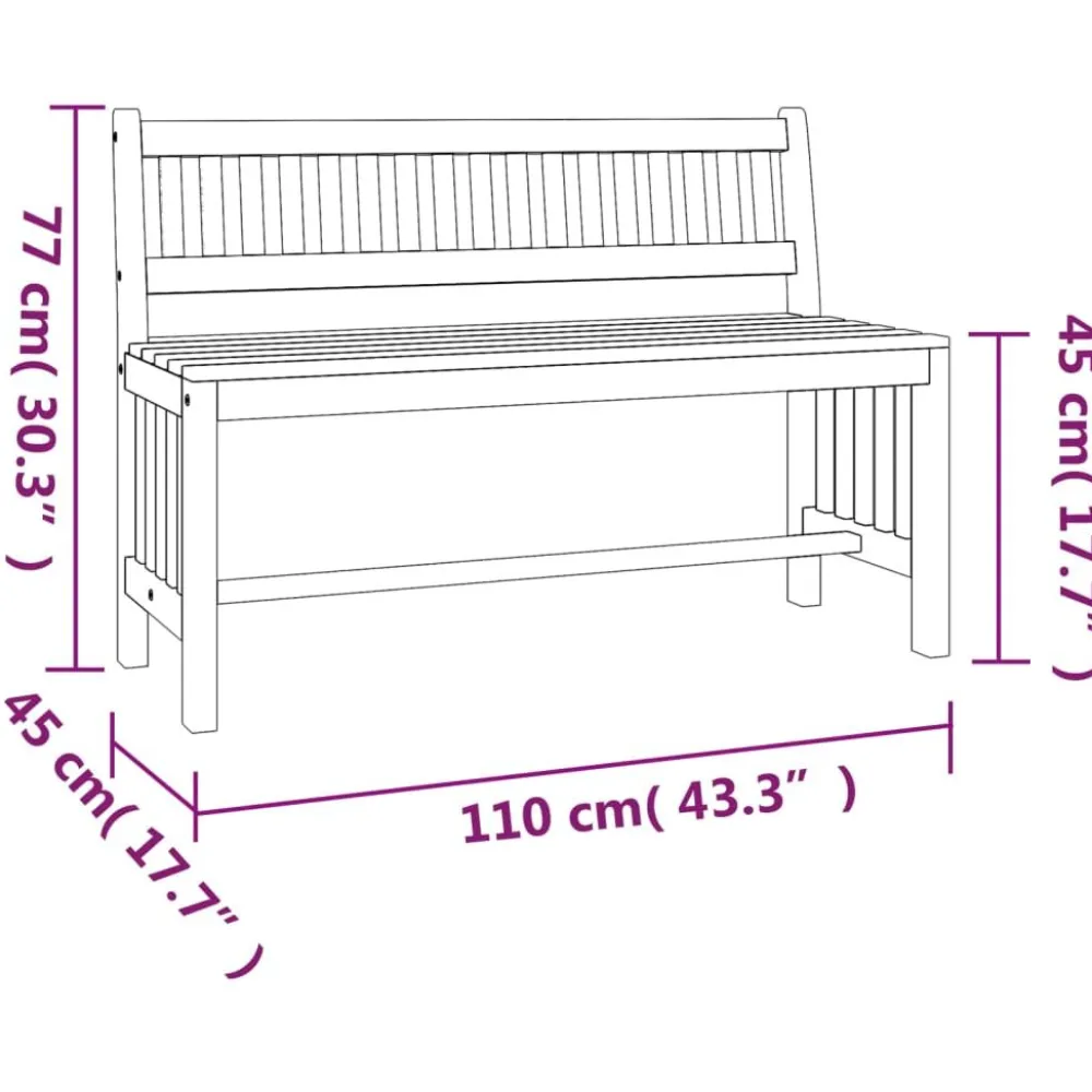 New FinePRICE Puutarhapenkki 110 cm, eukalyptuspuu