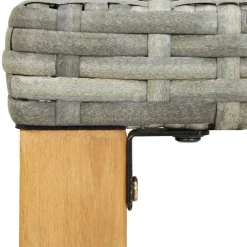 Online FinePRICE Puutarhapenkki 120cm harmaa polyrottinki ja täysi akaasiapuu