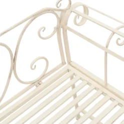 Best FinePRICE Puutarhapenkki 132 cm metalli antiikinvalkoinen