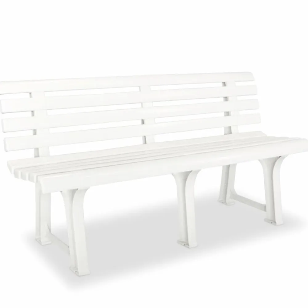 Hot FinePRICE Puutarhapenkki 145.5 cm muovi valkoinen