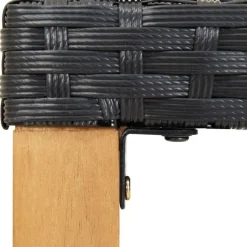 Clearance FinePRICE Puutarhapenkki 120 cm musta polyrottinki ja täysi akaasiapuu