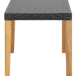 Clearance FinePRICE Puutarhapenkki 120 cm musta polyrottinki ja täysi akaasiapuu