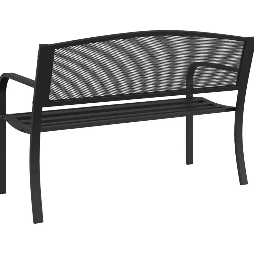 Sale FinePRICE Puutarhapenkki 119 cm musta teräs (02827)
