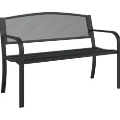Sale FinePRICE Puutarhapenkki 119 cm musta teräs (02827)