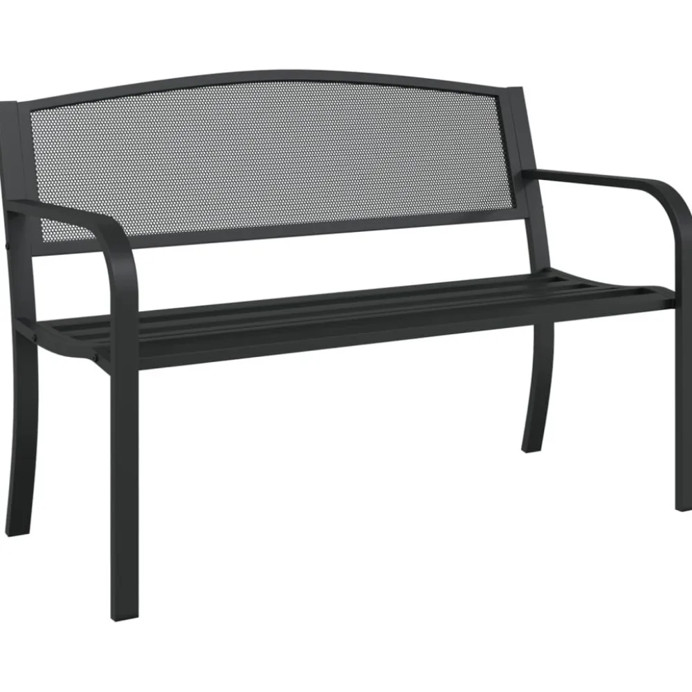 Sale FinePRICE Puutarhapenkki 119 cm musta teräs (02827)