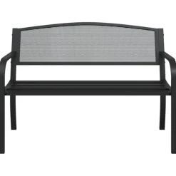Sale FinePRICE Puutarhapenkki 119 cm musta teräs (02827)