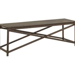 Sale FinePRICE Puutarhapenkki 120 cm polyrottinki ruskea