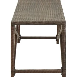 Sale FinePRICE Puutarhapenkki 120 cm polyrottinki ruskea