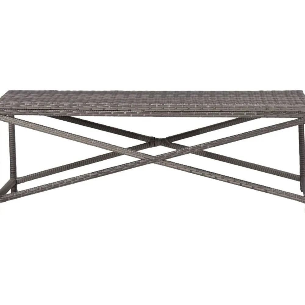 Clearance FinePRICE Puutarhapenkki 120 cm polyrottinki harmaa
