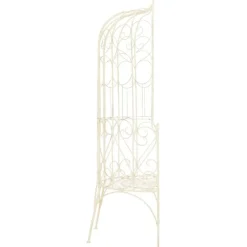 New FinePRICE Puutarhapenkki 95 cm rauta antiikinvalkoinen