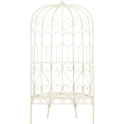 New FinePRICE Puutarhapenkki 95 cm rauta antiikinvalkoinen
