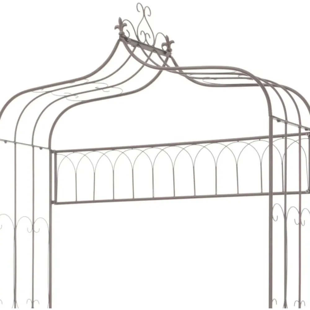 New FinePRICE Puutarhapenkki 122 cm rauta antiikinruskea