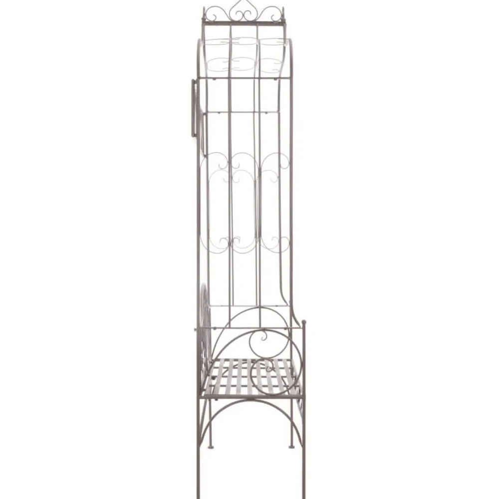 New FinePRICE Puutarhapenkki 122 cm rauta antiikinruskea