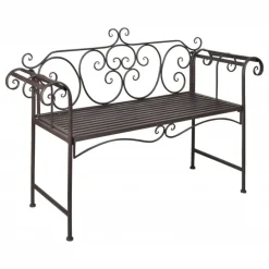 Outlet FinePRICE Puutarhapenkki 132 cm teräs antiikinruskea