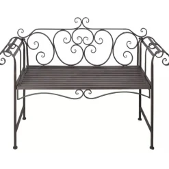 Outlet FinePRICE Puutarhapenkki 132 cm teräs antiikinruskea