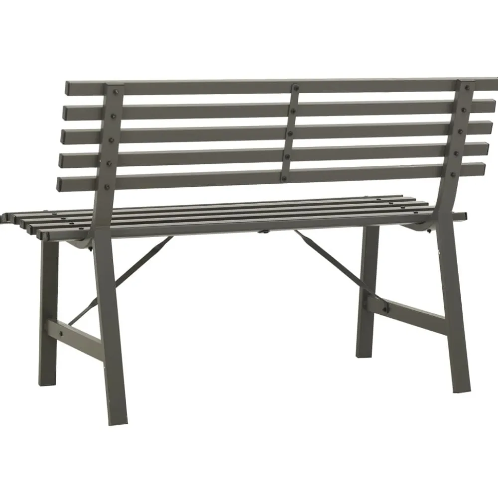 FinePRICE Puutarhapenkki 110 cm teräs musta