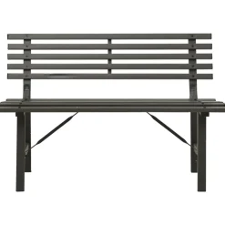 FinePRICE Puutarhapenkki 110 cm teräs musta