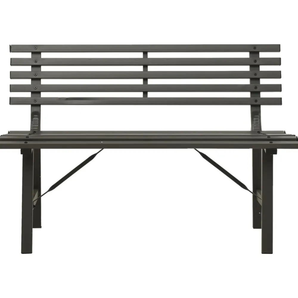 FinePRICE Puutarhapenkki 110 cm teräs musta