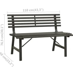 FinePRICE Puutarhapenkki 110 cm teräs musta