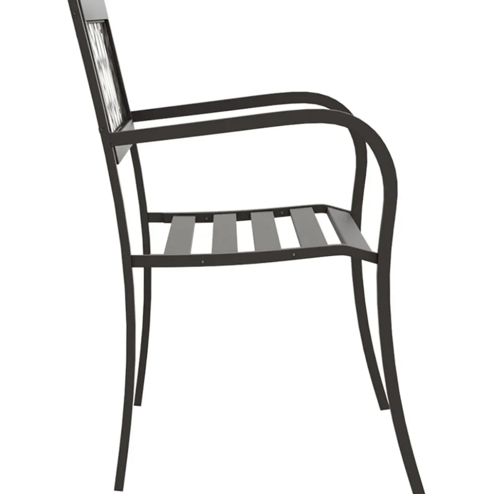 Hot FinePRICE Puutarhapenkki 125 cm teräs Musta
