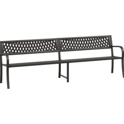 Hot FinePRICE Puutarhapenkki 125 cm teräs Musta