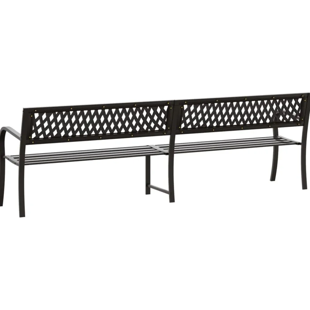 Hot FinePRICE Puutarhapenkki 125 cm teräs Musta