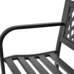 Sale FinePRICE Puutarhapenkki 118 cm teräs musta