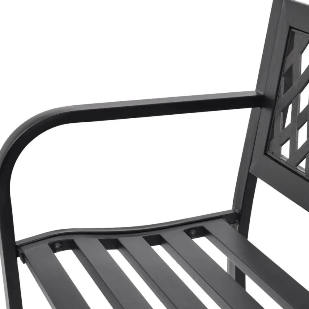 Sale FinePRICE Puutarhapenkki 118 cm teräs musta