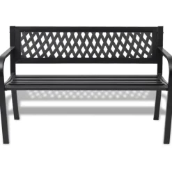 Sale FinePRICE Puutarhapenkki 118 cm teräs musta