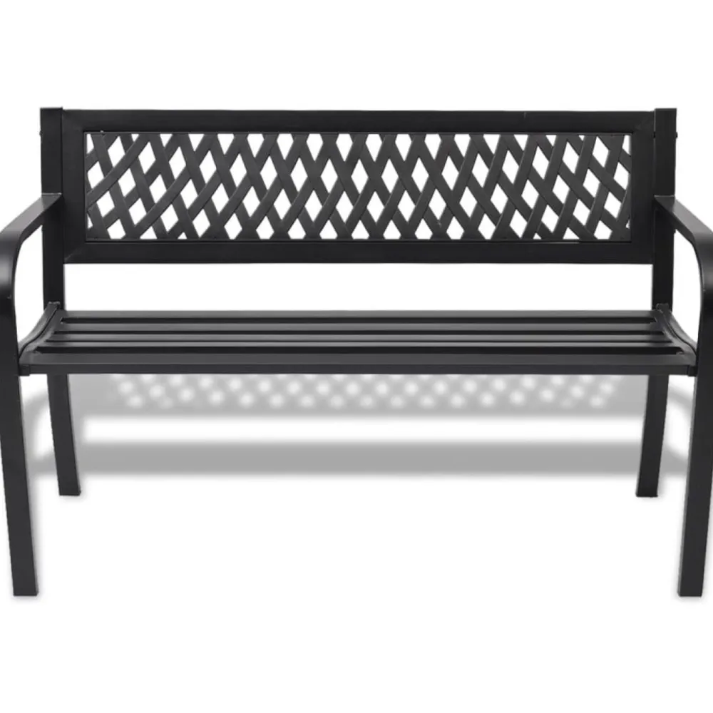 Sale FinePRICE Puutarhapenkki 118 cm teräs musta