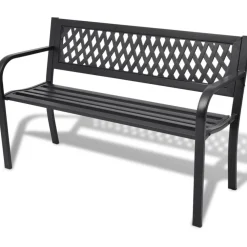 Sale FinePRICE Puutarhapenkki 118 cm teräs musta