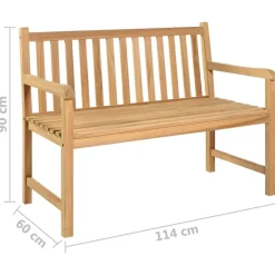 Online FinePRICE Puutarhapenkki 114 cm, tiikkiä