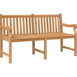 New FinePRICE Puutarhapenkki 150 cm, tiikki, ruskea