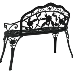 Clearance FinePRICE Puutarhapenkki 100 cm valualumiini musta (17740)